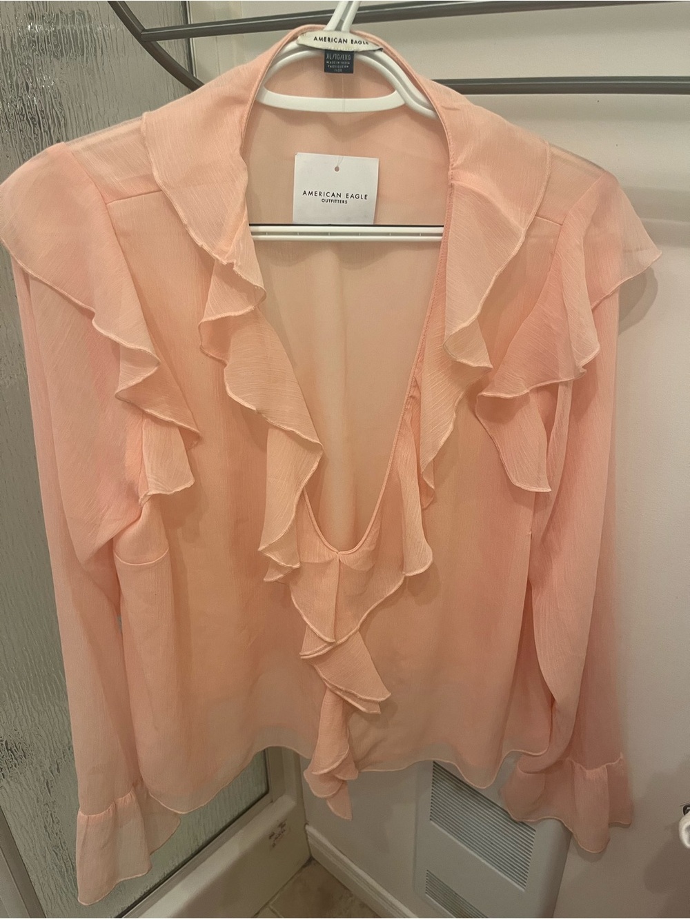 American eagle blouse pink